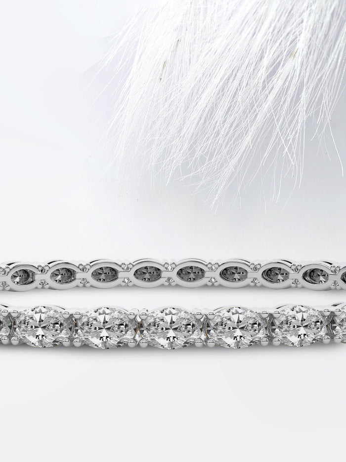 Beaded East West Oval Moissanite Tennis Bracelet image 2