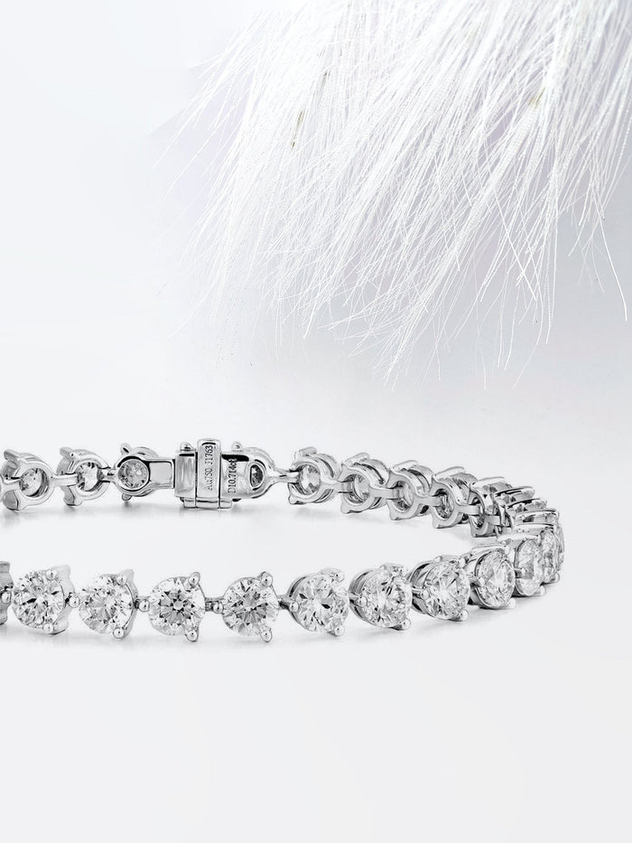 4.5mm Round Three Prong Moissanite Tennis Bracelet image 2