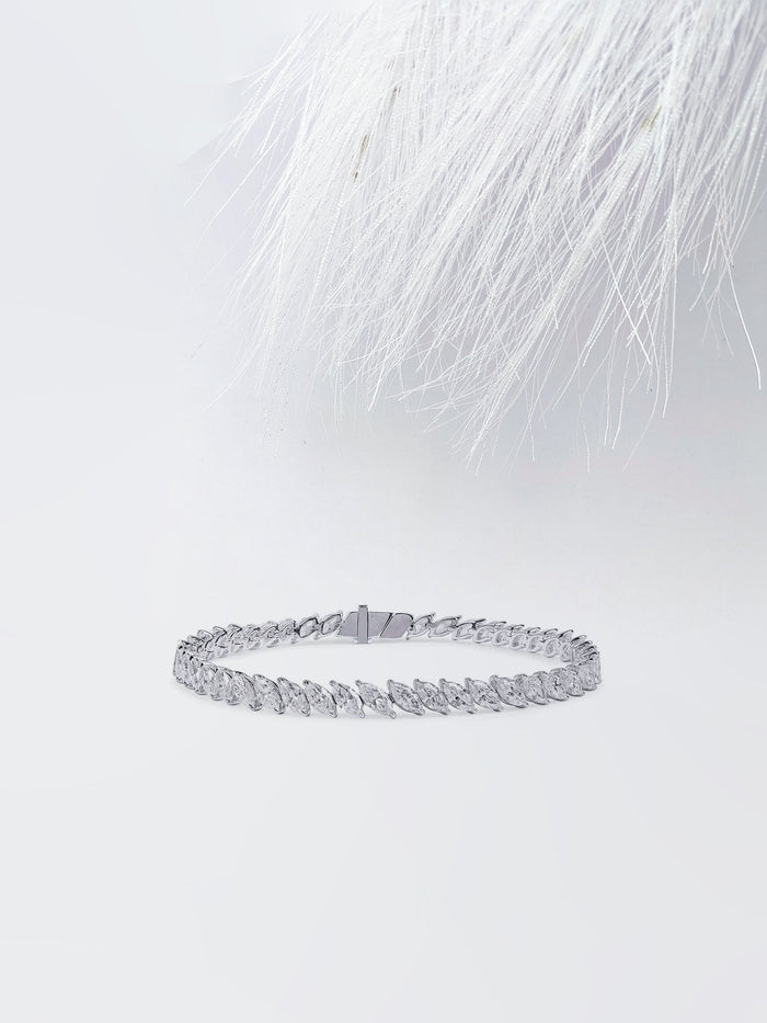 Staggered Marquise Moissanite Tennis Bracelet image 1