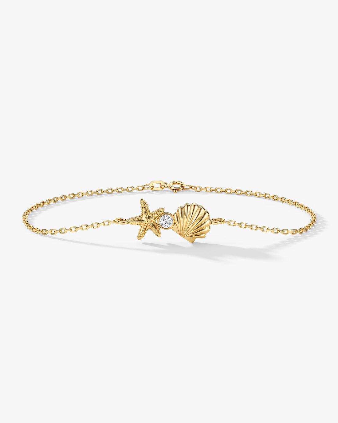 Starfish And Shell Moissanite Bracelet image 1