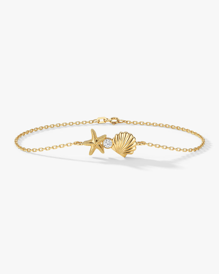 Starfish And Shell Moissanite Bracelet image 1