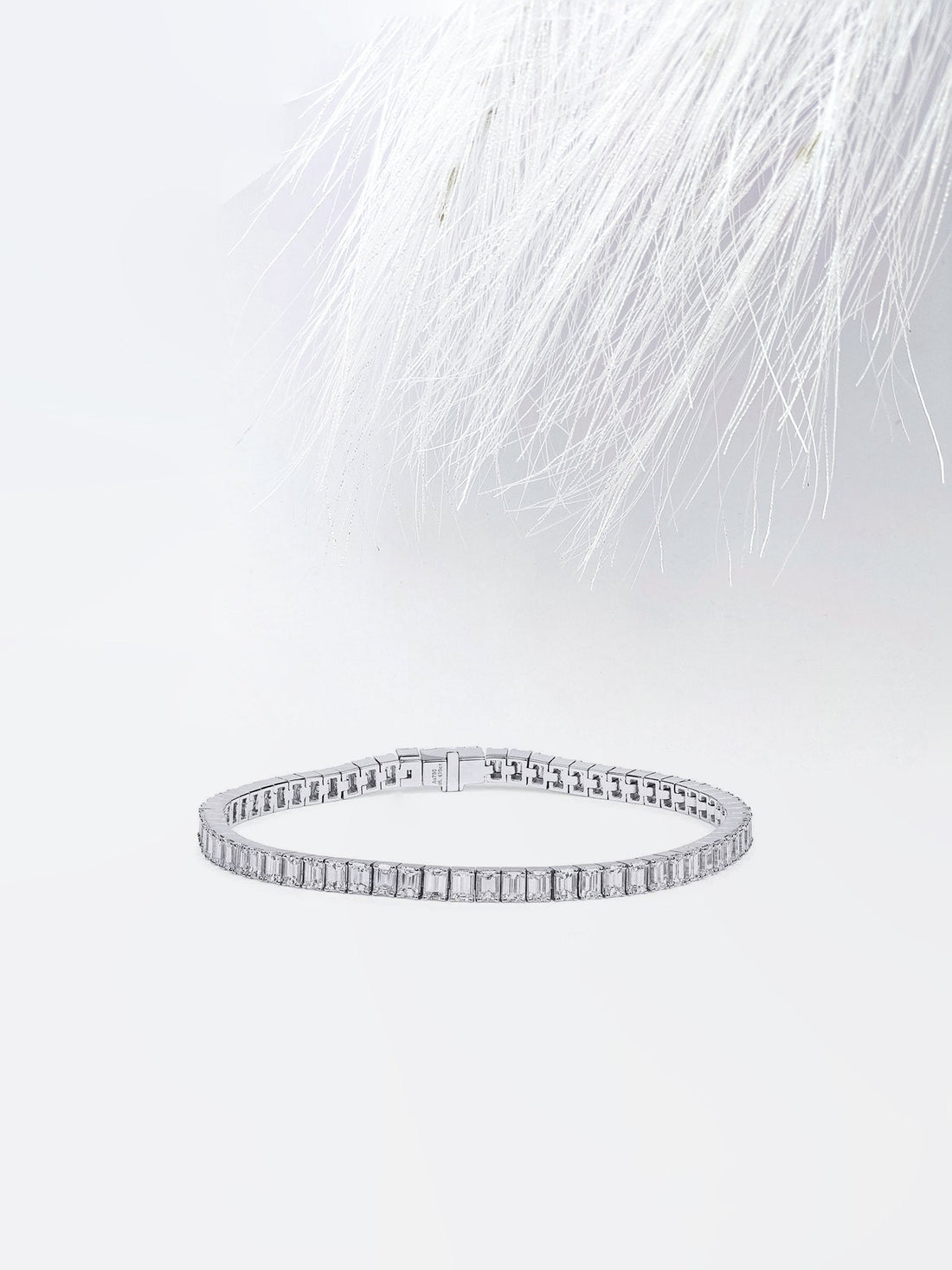 Slim Emerald Cut Moissanite Tennis Bracelet image 1