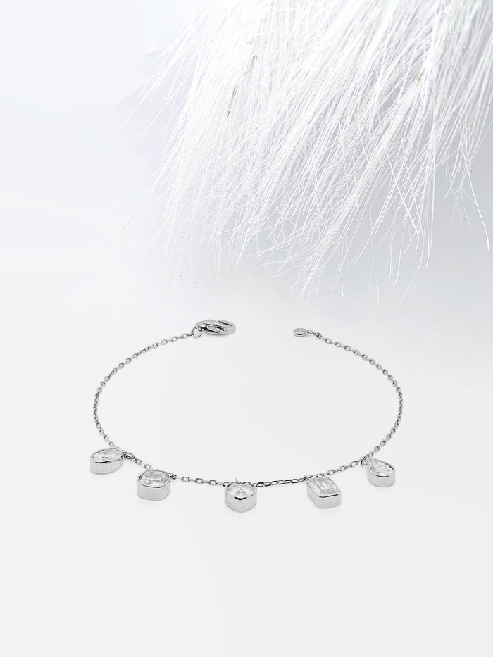 Mixed Shape Bezel Station Moissanite Bracelet image 1