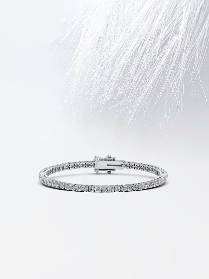 4mm Round Large Prong Moissanite Tennis Bracelet image 1