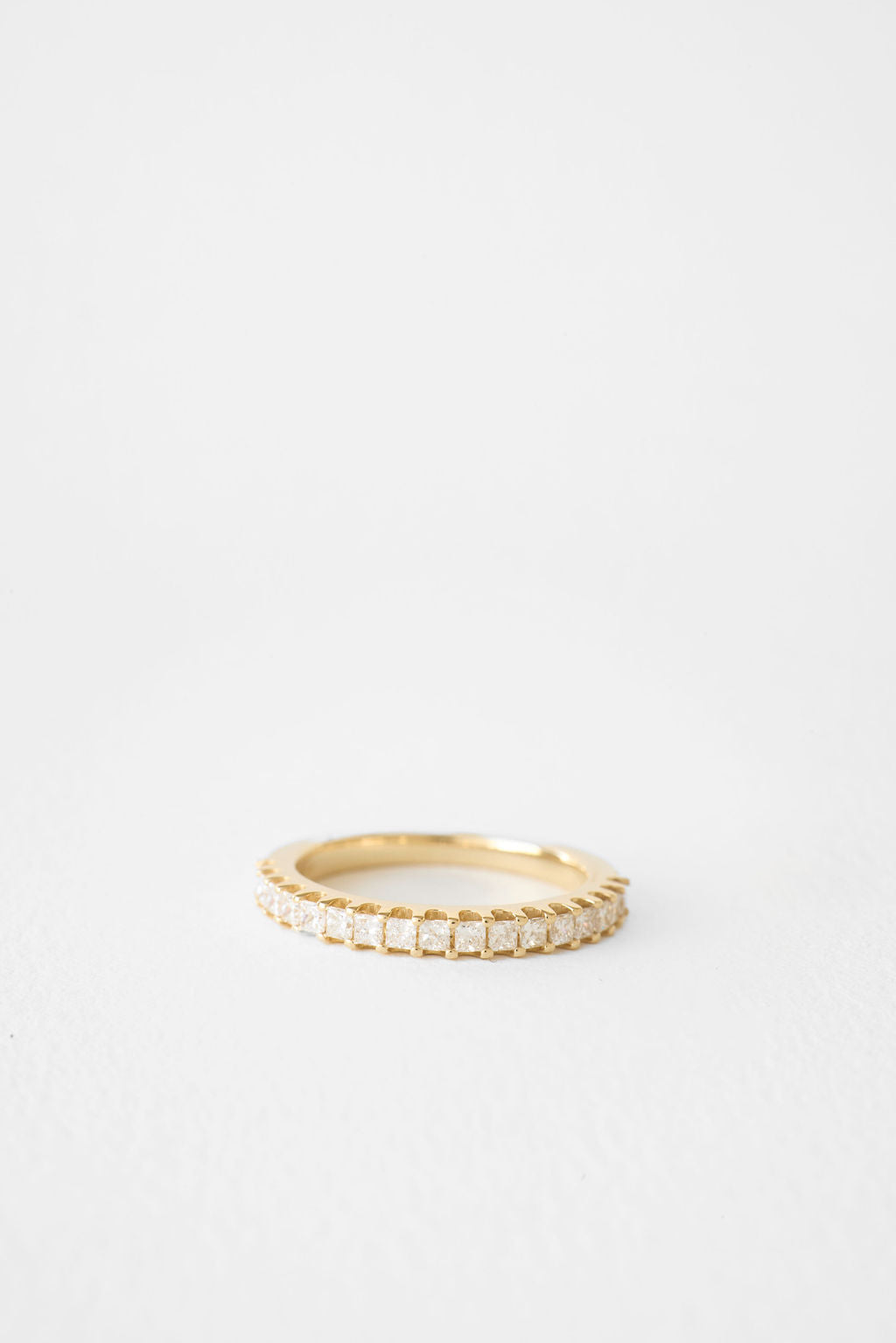Princess cut lab grown diamond eternity wedding band