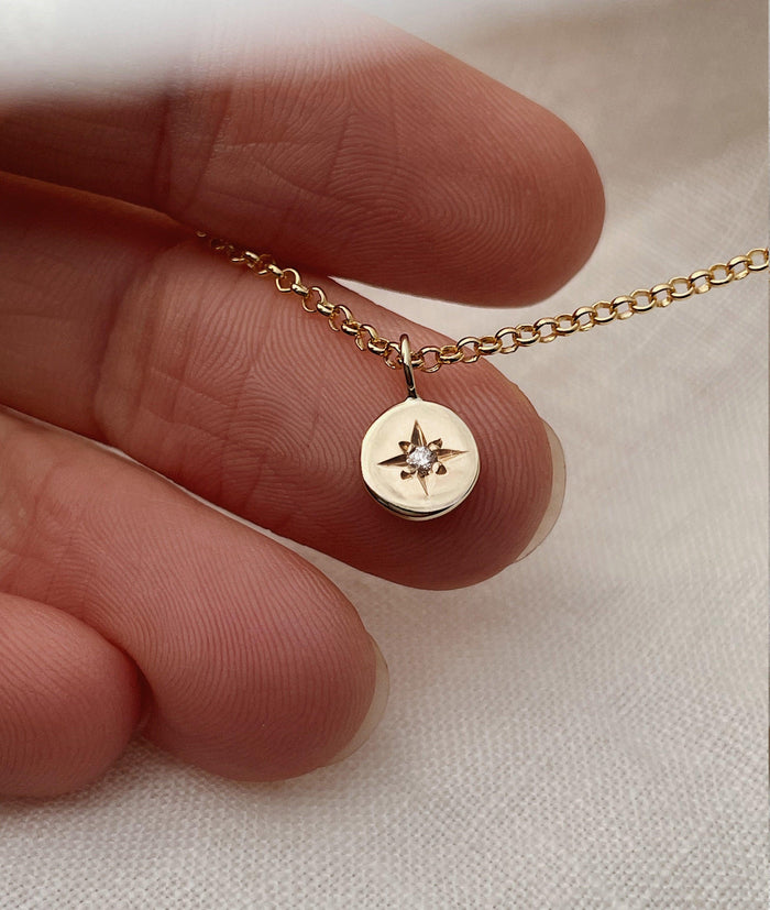 Starburst Round Disc Moissanite Pendant Necklace image 2