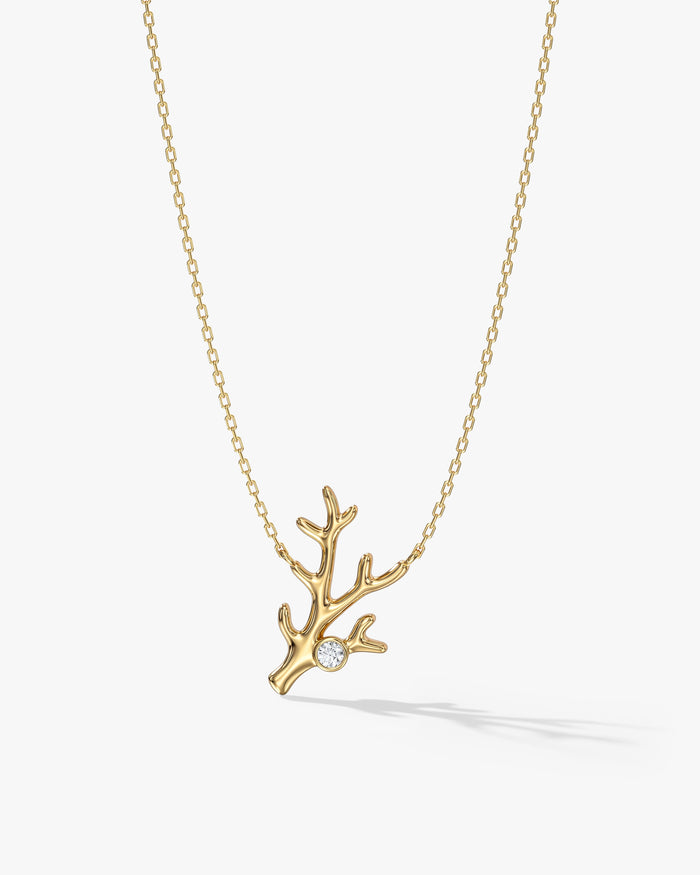 Coral Branch Moissanite Pendant Necklace image 1