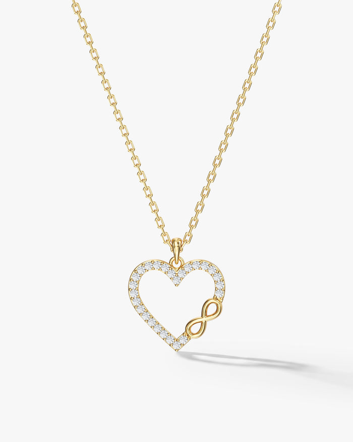 Infinity Heart Moissanite Pendant Necklace image 1