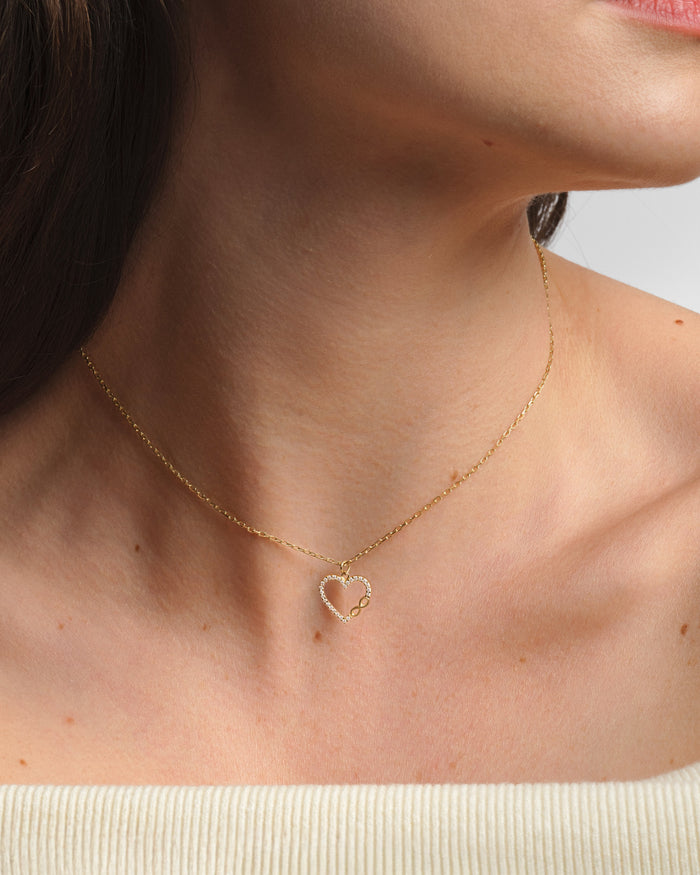 Infinity Heart Moissanite Pendant Necklace image 2