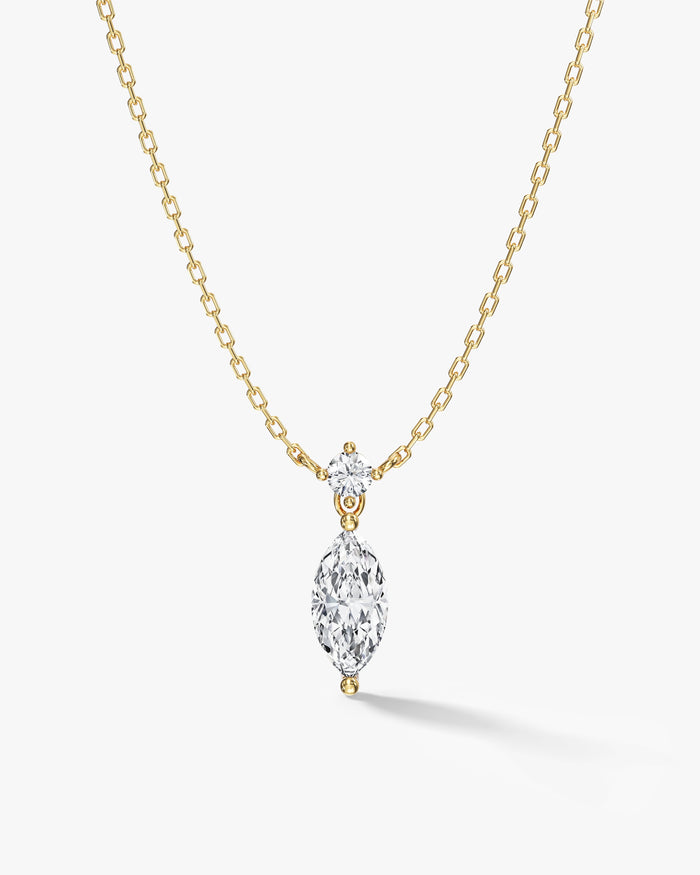 Marquise Drop Moissanite Pendant Necklace image 1