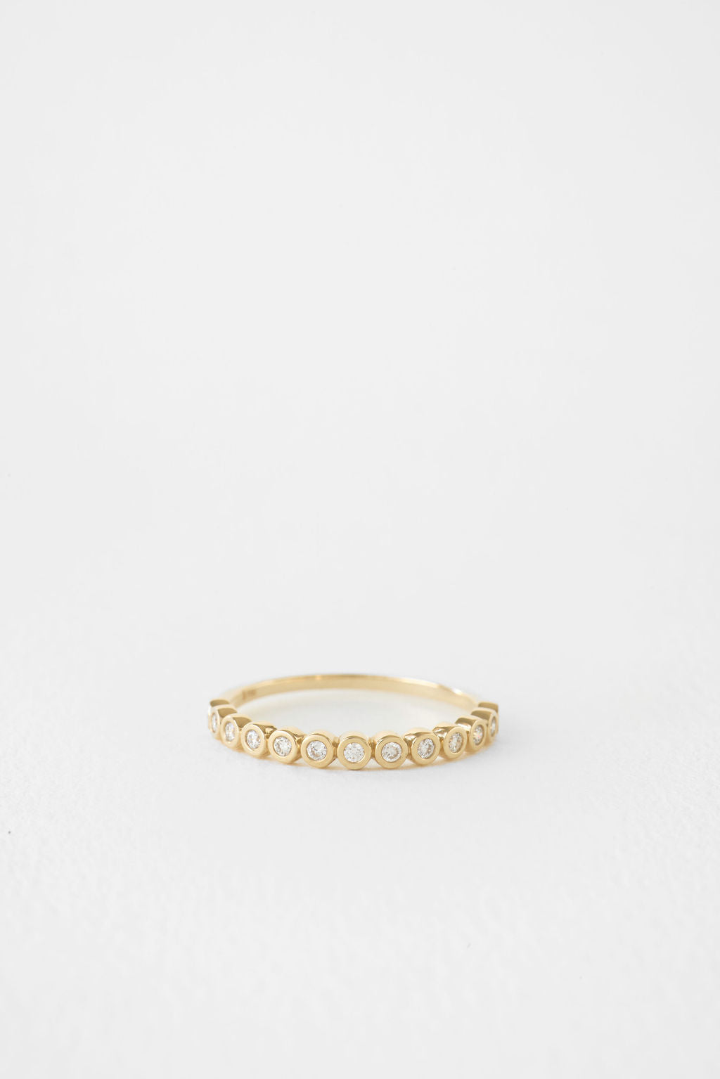 Round Lab Grown Diamond Bezel Set Half Eternity Wedding Band, view 1