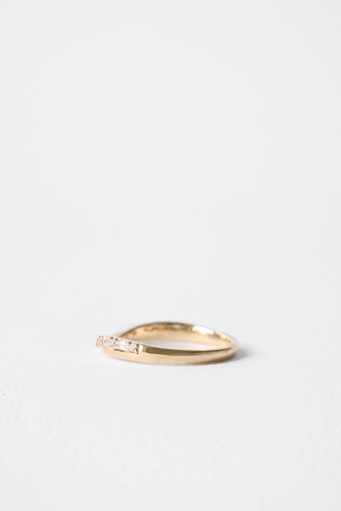 Baguette Moissanite Curved Wedding Band, view 2