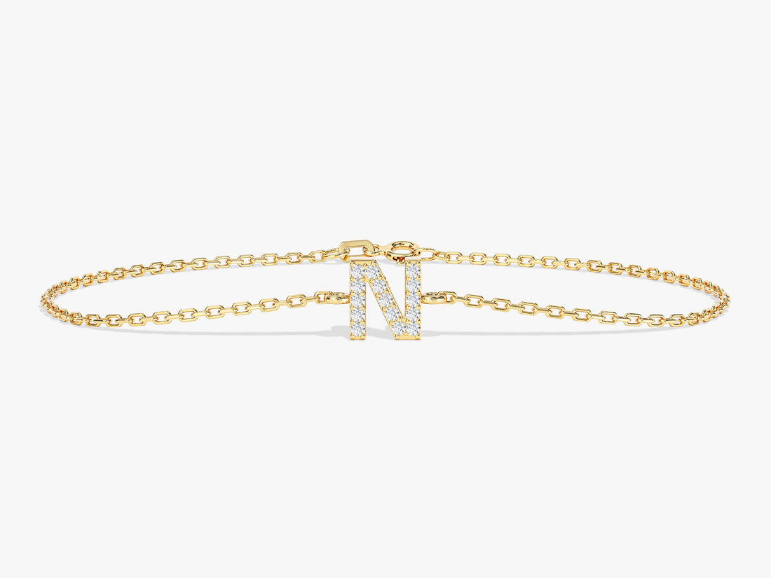 Initial Letter Moissanite Bracelet image 1