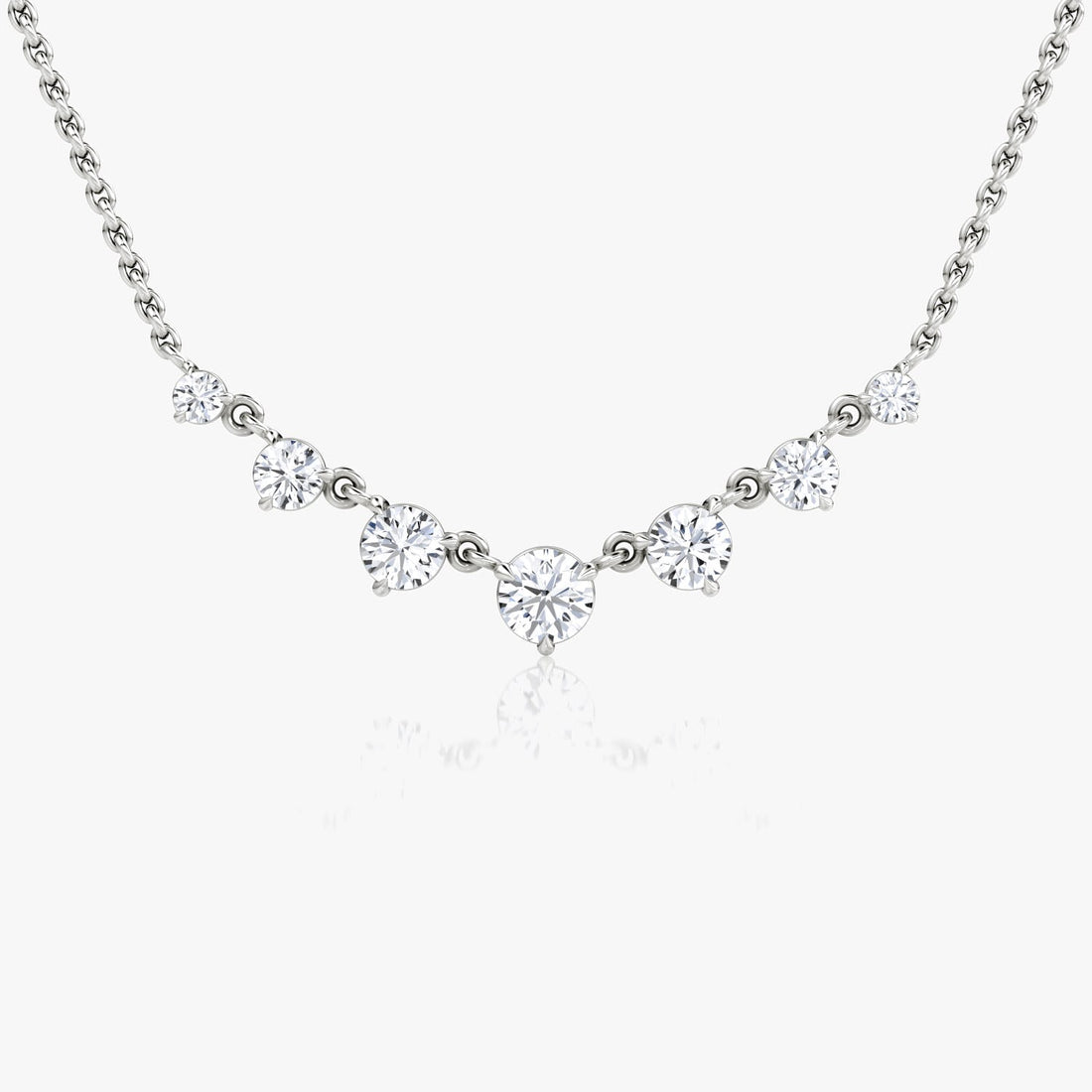Seven Stone Round Smile Moissanite Pendant Necklace image 1