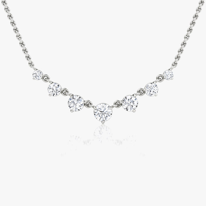 Seven Stone Round Smile Moissanite Pendant Necklace image 1