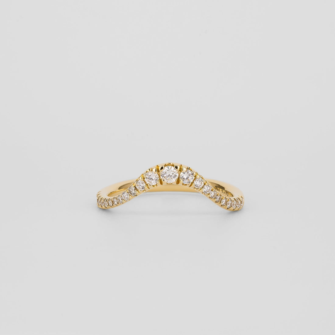 Round Lab Grown Diamond Curved Pave Wedding Band, view 1