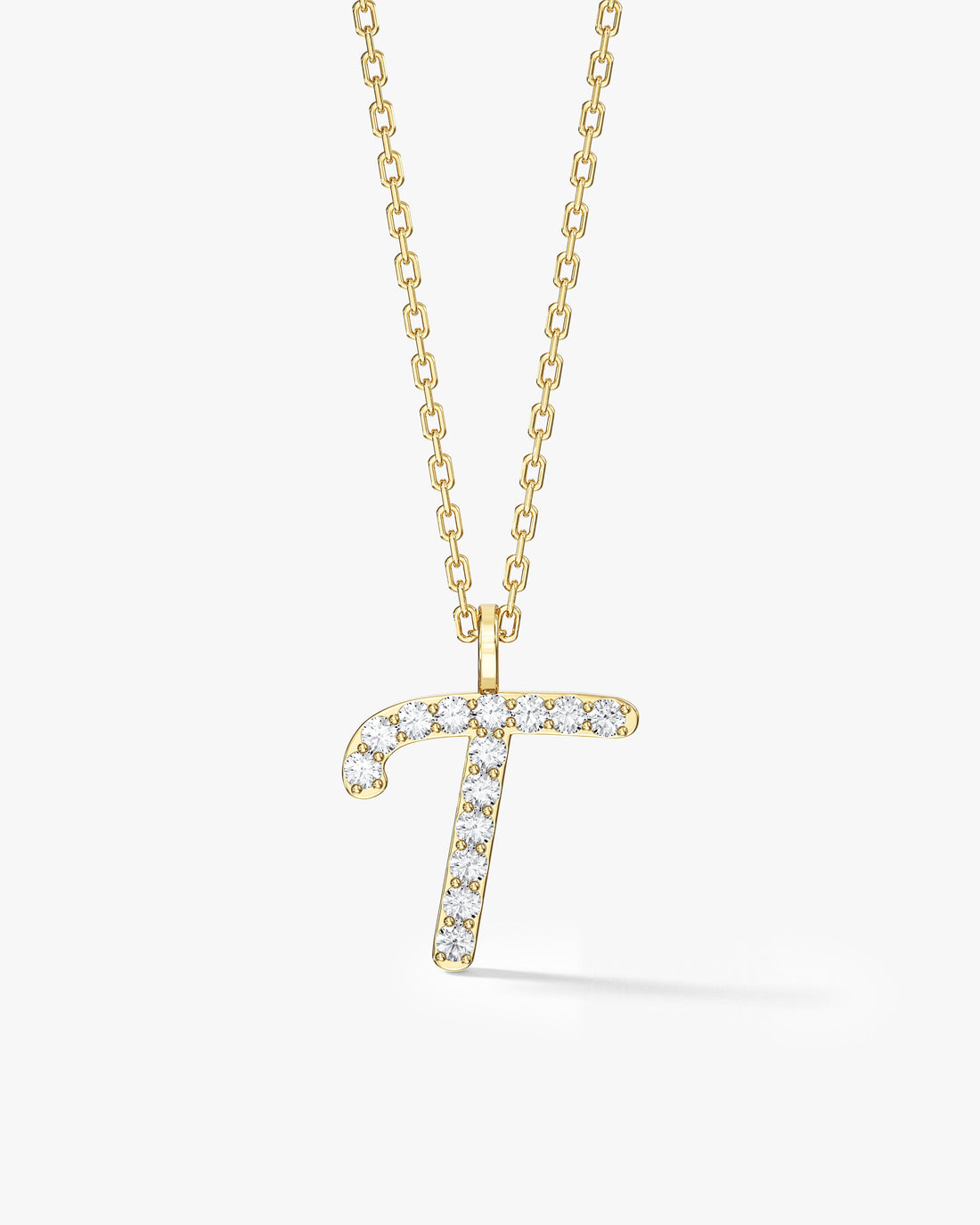 Cursive Initial Letter Moissanite Pendant Necklace image 1