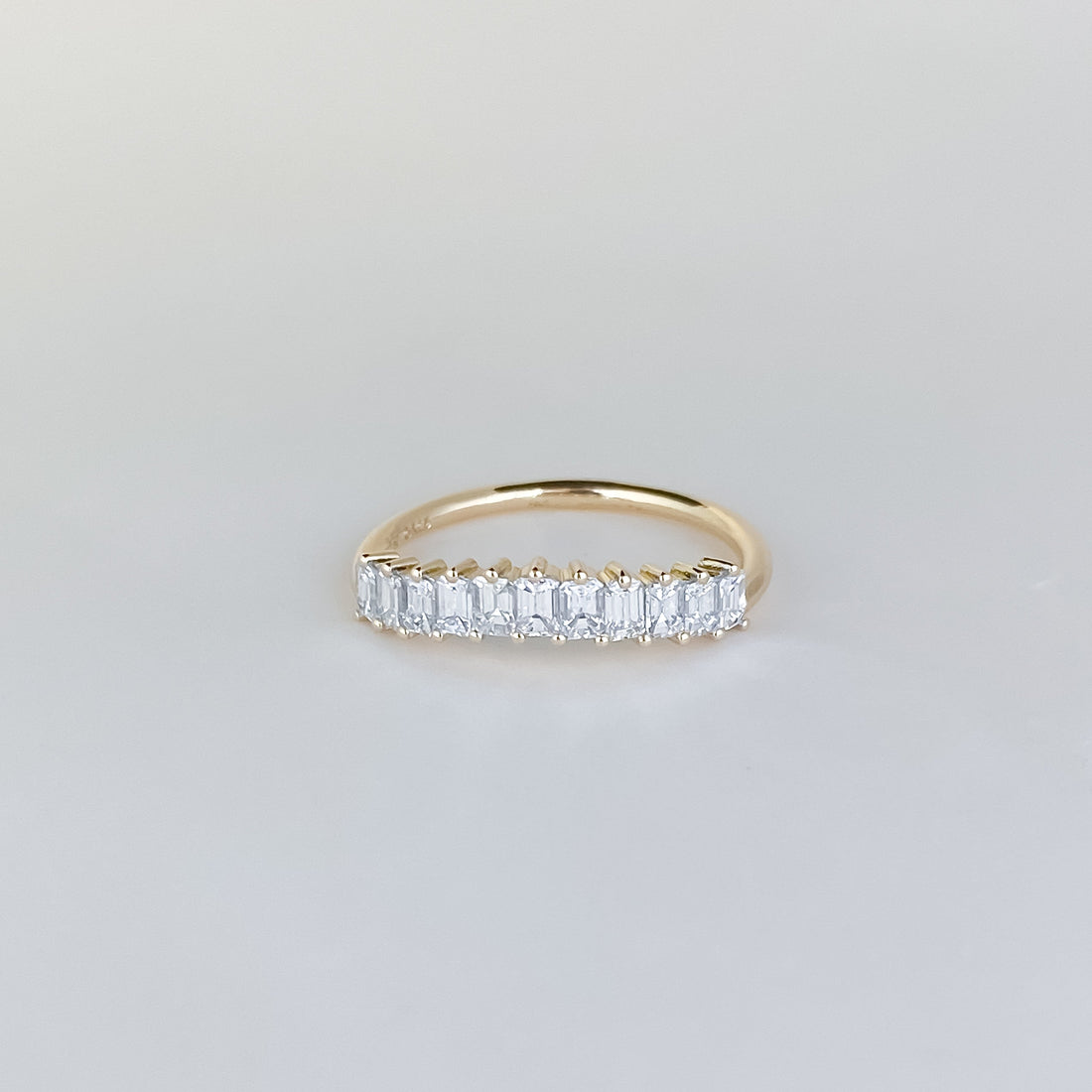 Emerald Lab Grown Diamond Curved Wedding Band, view 1