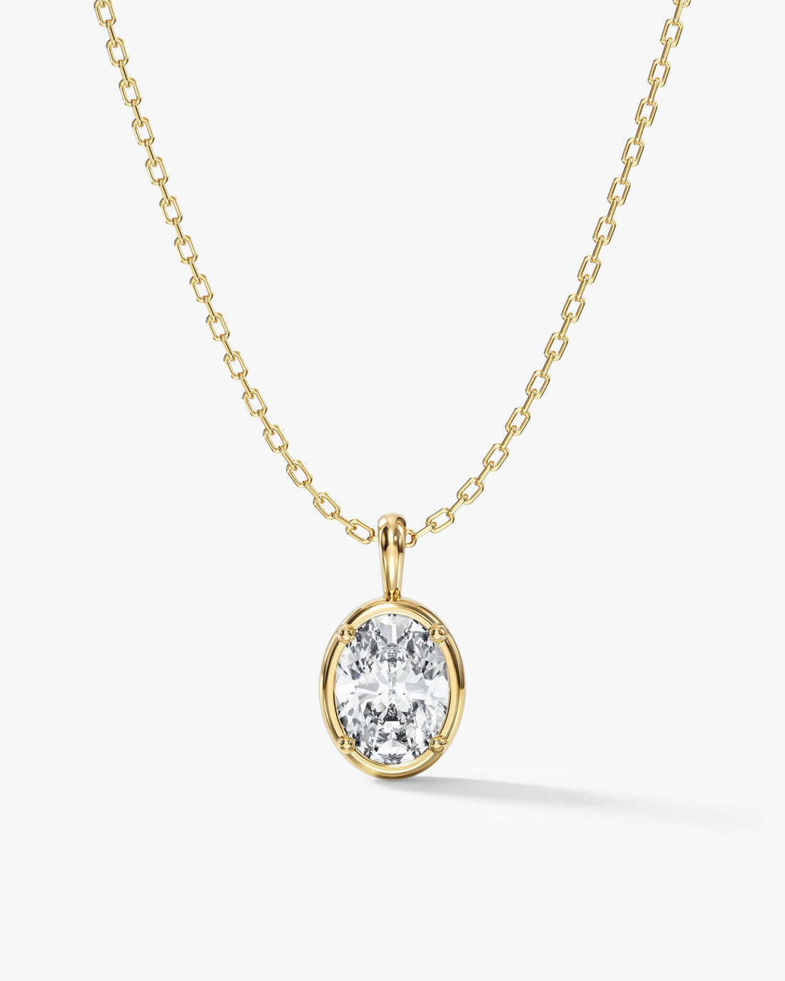 Oval Moissanite Pendant Necklace image 1