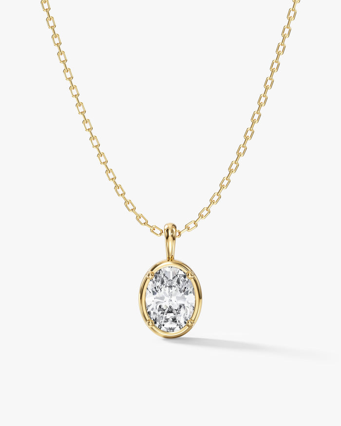 Oval Moissanite Pendant Necklace image 1