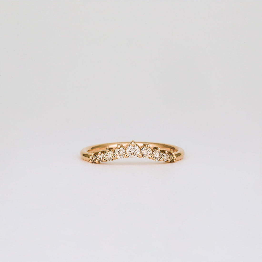 Round Lab Grown Diamond Curved Prong Wedding Band, view 1