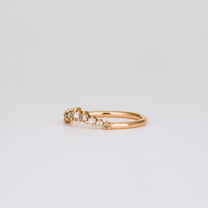 Round Moissanite Curved Prong Wedding Band, view 2