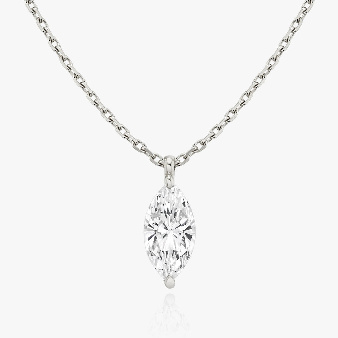 Marquise Solitaire Moissanite Pendant Necklace image 1