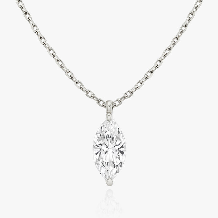 Marquise Solitaire Moissanite Pendant Necklace image 1
