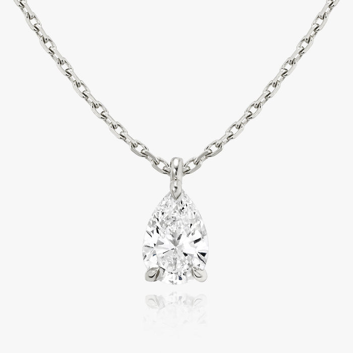 Pear Solitaire Moissanite Pendant Necklace image 1