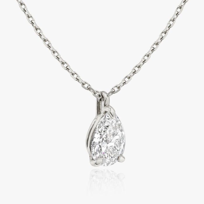 Pear Solitaire Moissanite Pendant Necklace image 2
