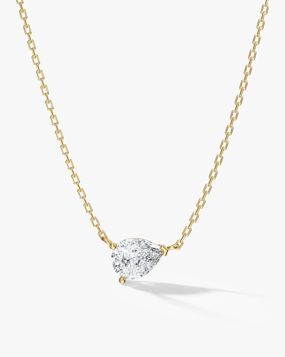 Sideways Pear Moissanite Pendant Necklace image 1