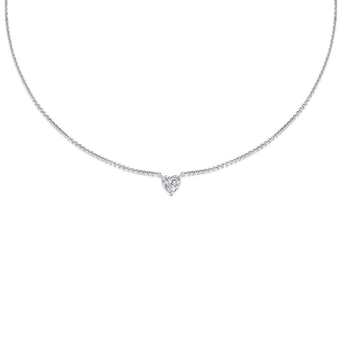 Heart Solitaire Moissanite Pendant Necklace image 1