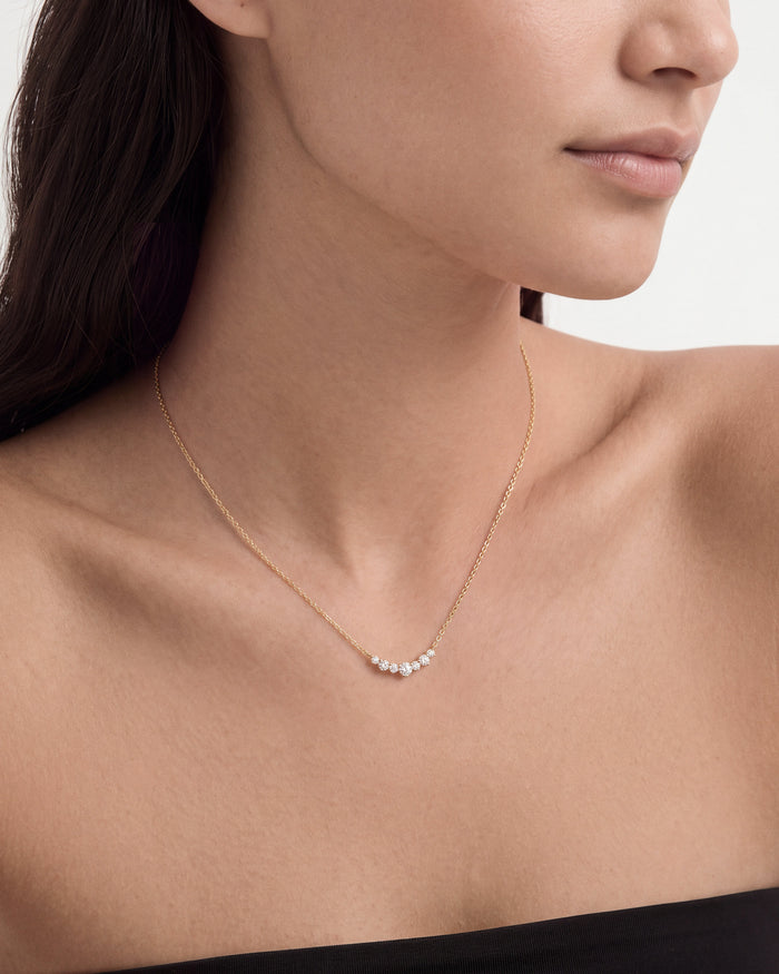Unique Cluster Moissanite Pendant Necklace image 2