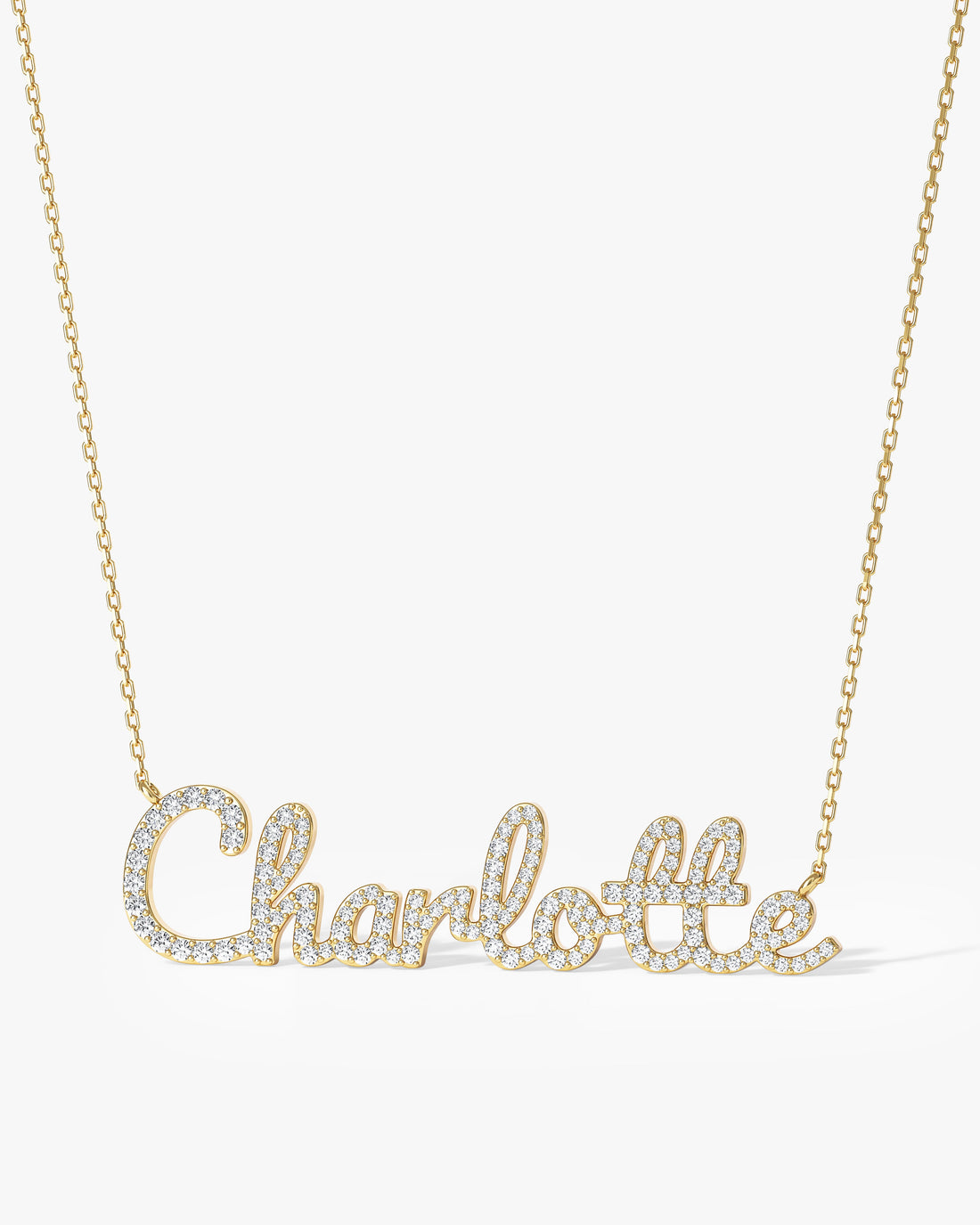Pave Name Moissanite Pendant Necklace image 1