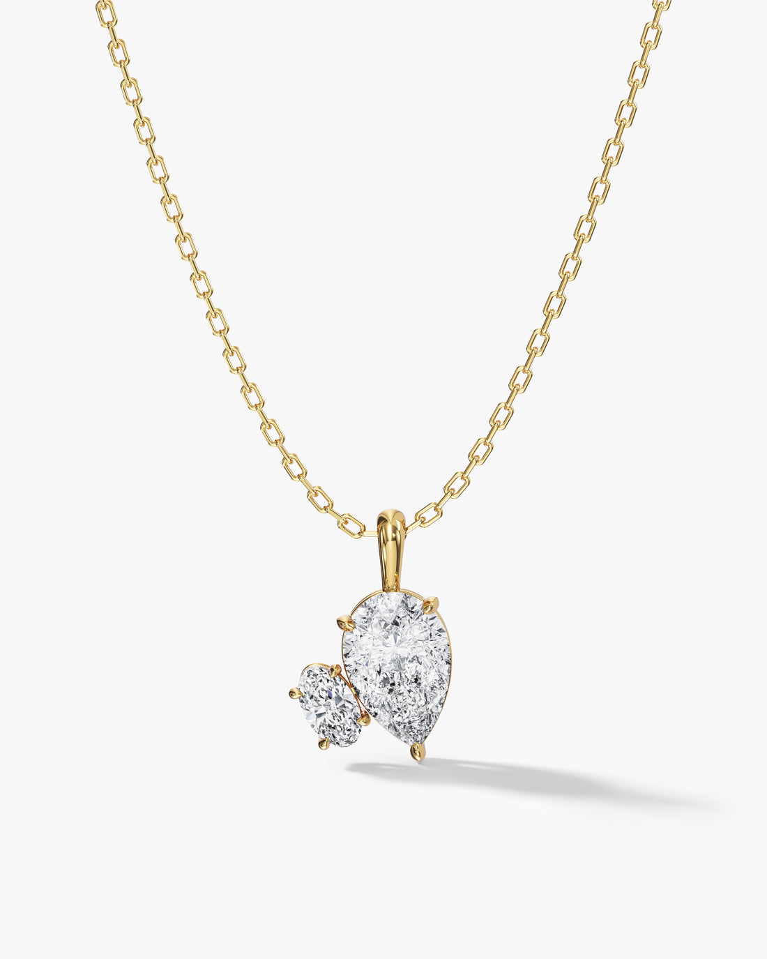 Mixed Shape Toi Et Moi Moissanite Pendant Necklace image 1