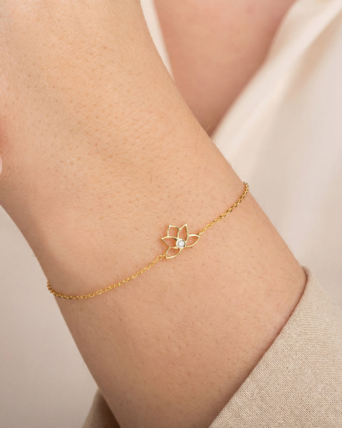 Lotus Moissanite Bracelet image 2