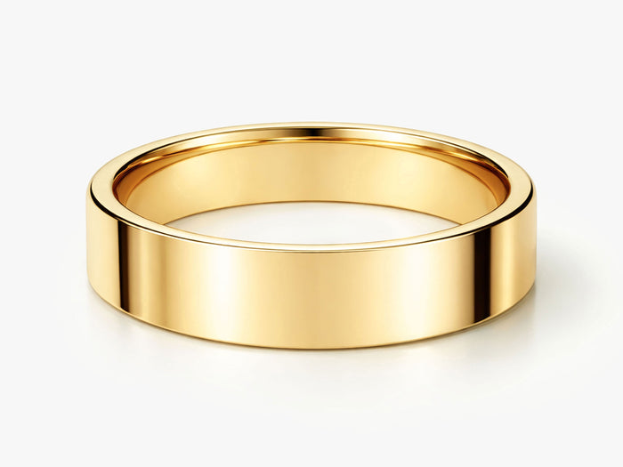 4mm classic flat wedding band in yellow gold