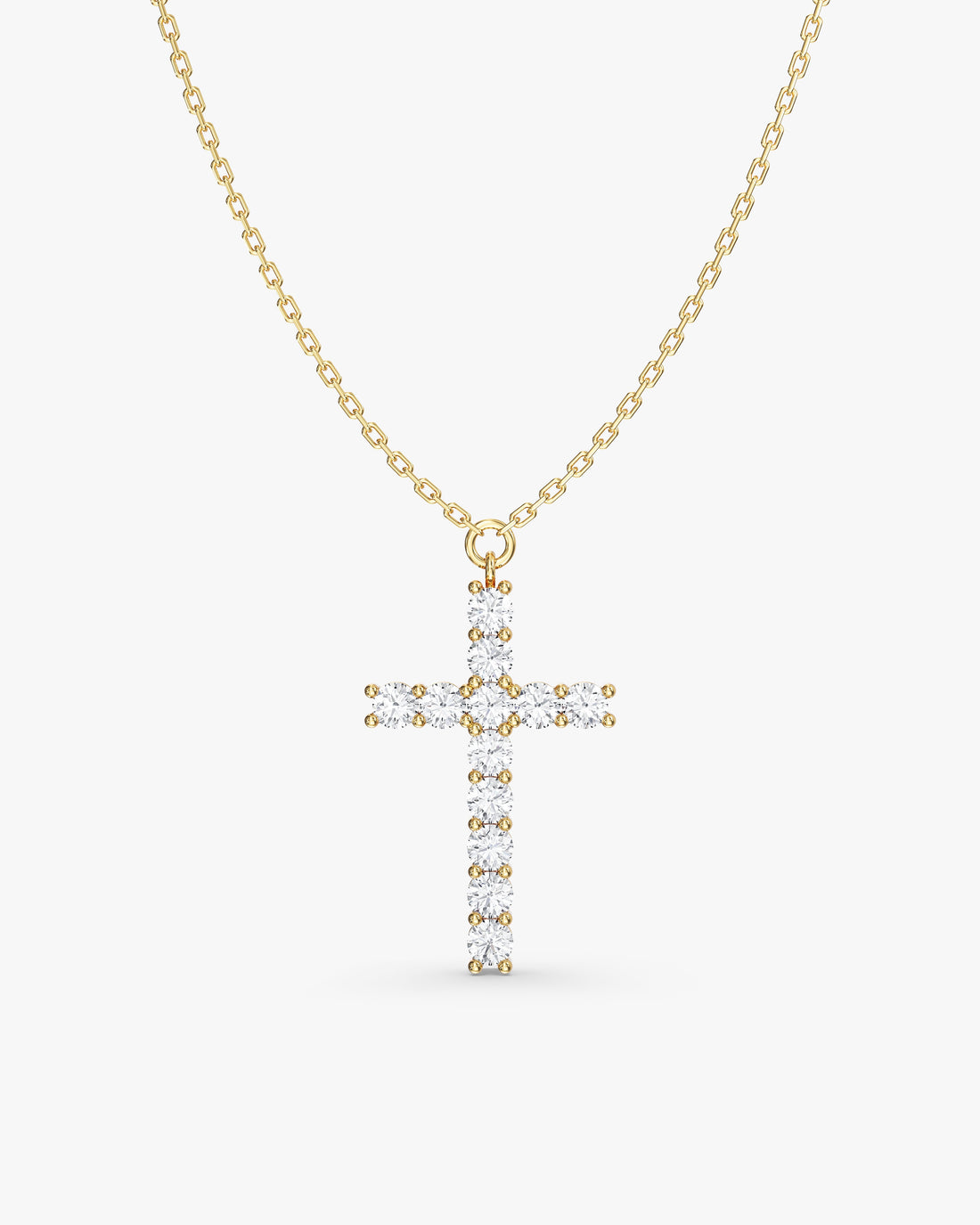 Prong Set Cross Moissanite Pendant Necklace image 1
