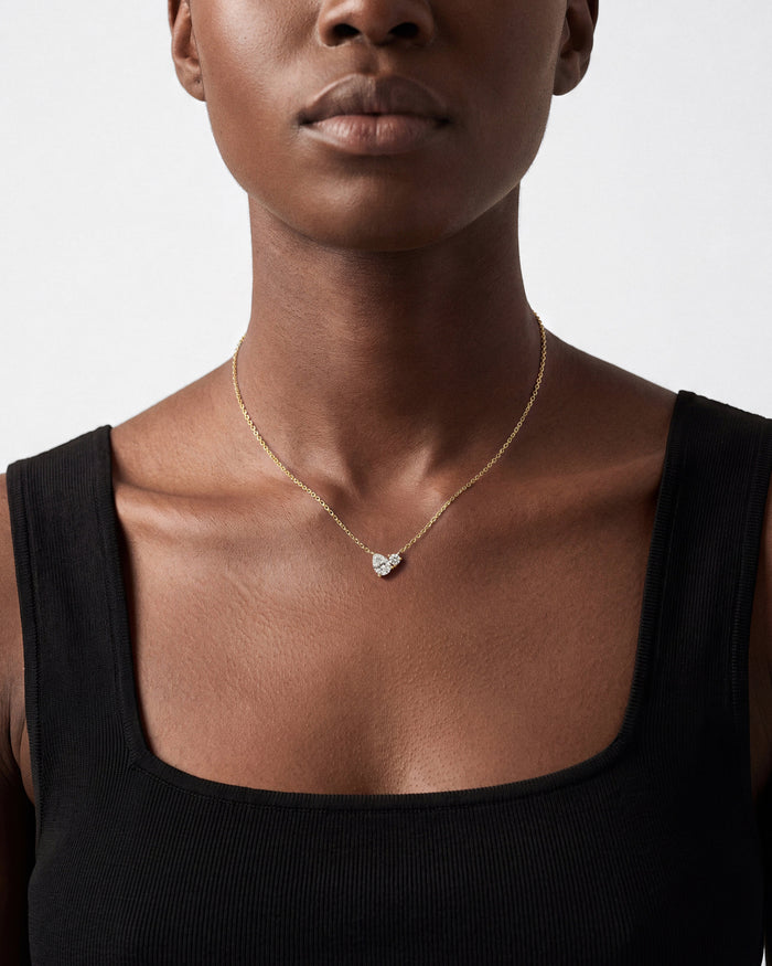 Mixed Shape Pear Cluster Moissanite Pendant Necklace image 2