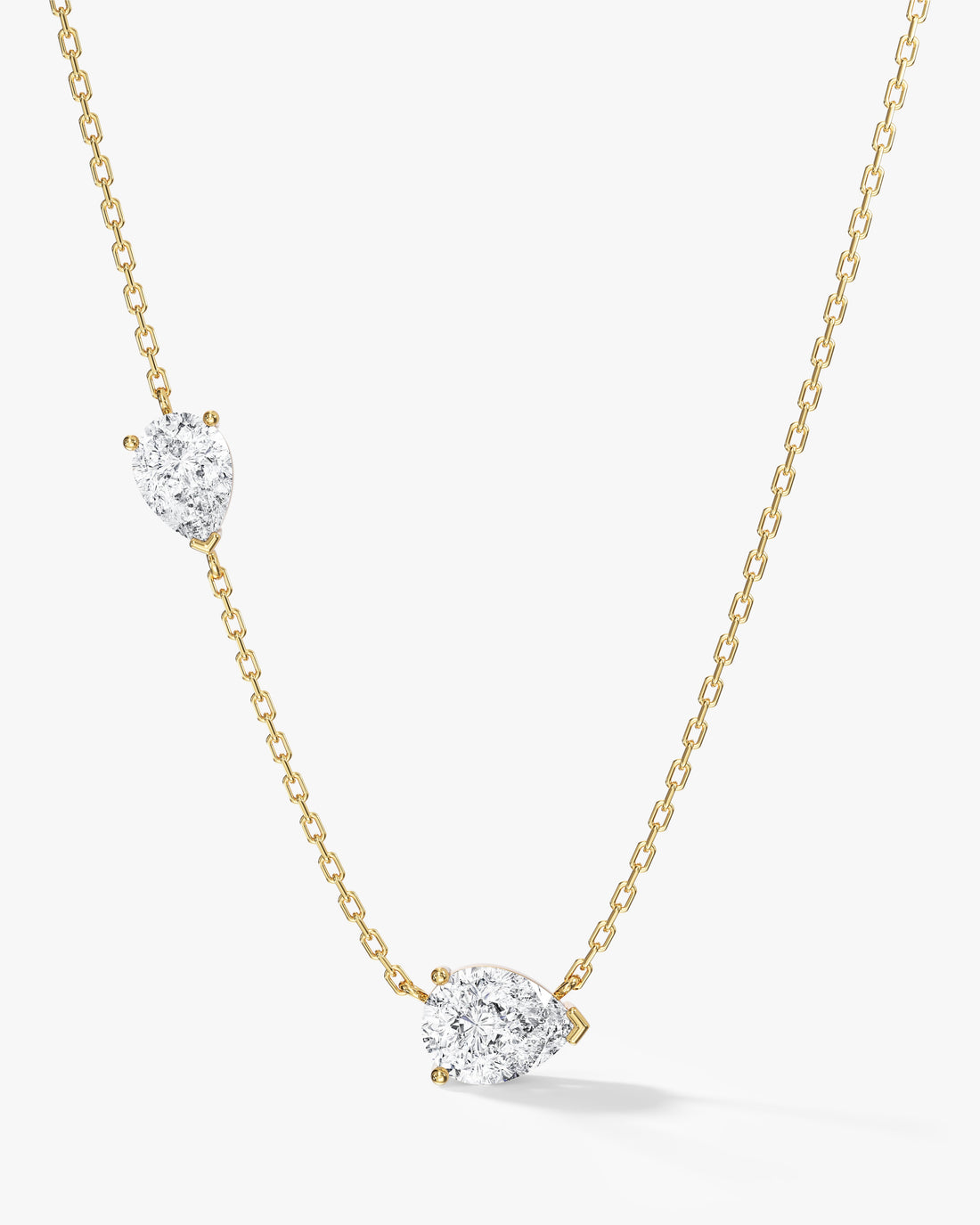 Double Pear Station Moissanite Pendant Necklace image 1