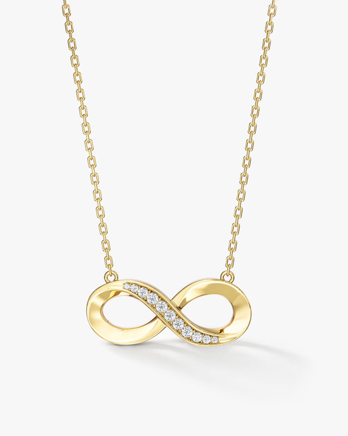 Pave Set Infinity Moissanite Pendant Necklace image 1