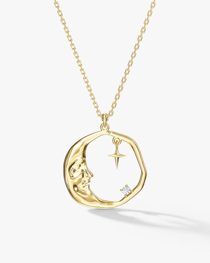 Crescent Moon Moissanite Pendant Necklace image 1