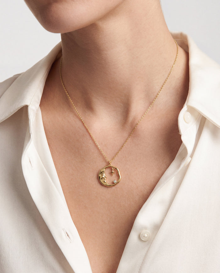 Crescent Moon Moissanite Pendant Necklace image 2