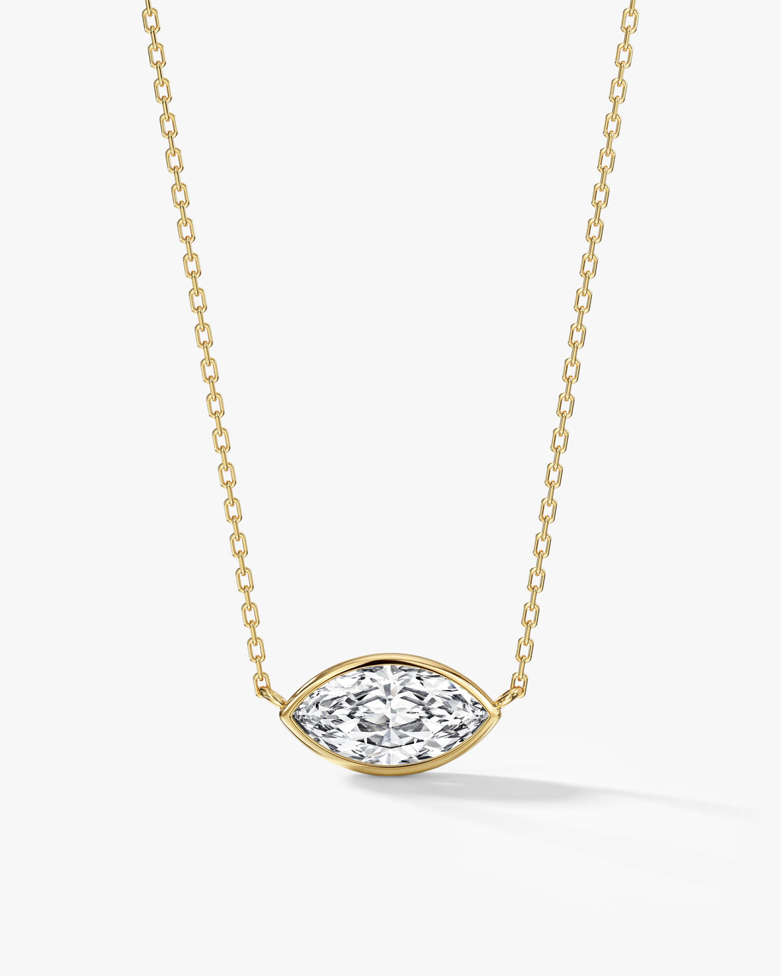 Marquise Bezel Moissanite Pendant Necklace image 1