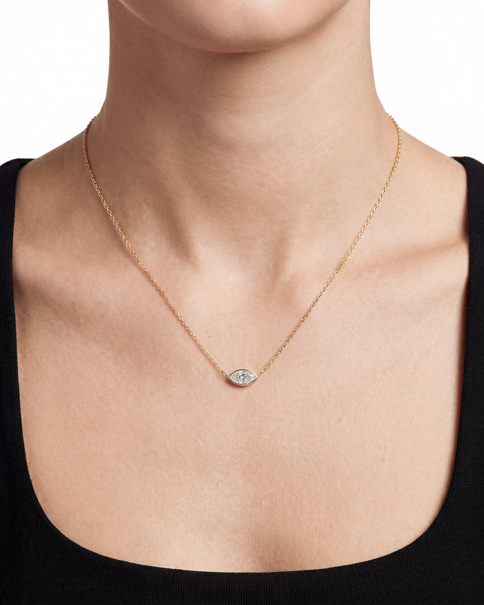 Marquise Bezel Moissanite Pendant Necklace image 2