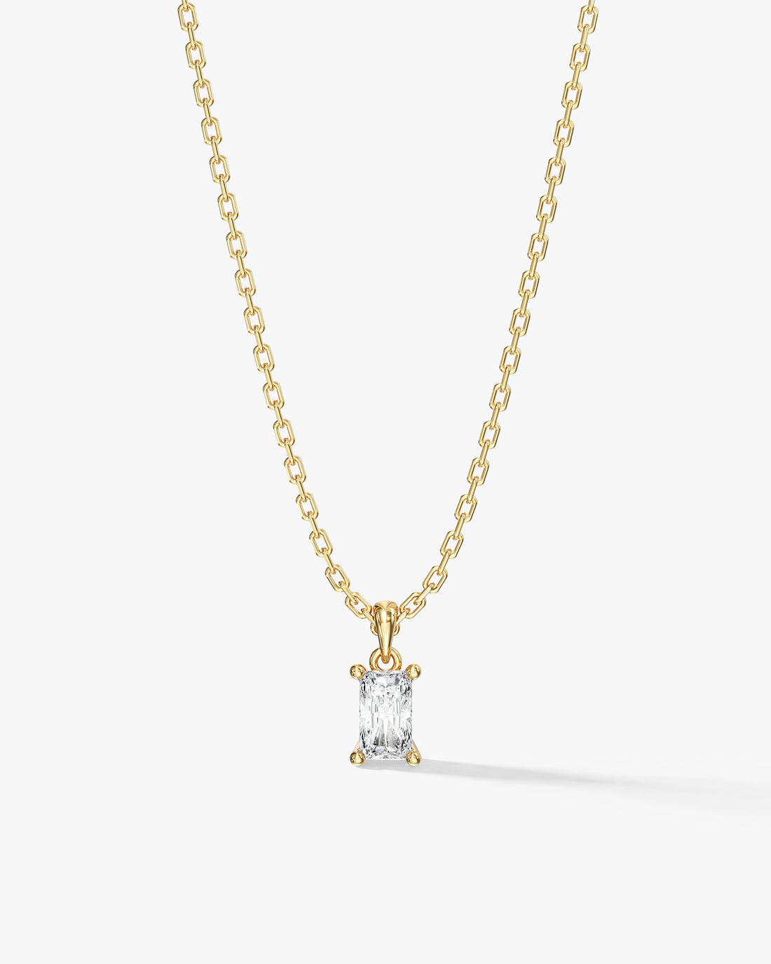 Radiant Cut Solitaire Moissanite Pendant Necklace image 1