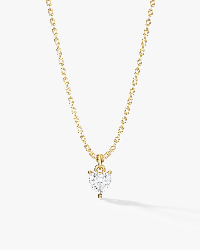 Heart Cut Solitaire Moissanite Pendant Necklace image 1
