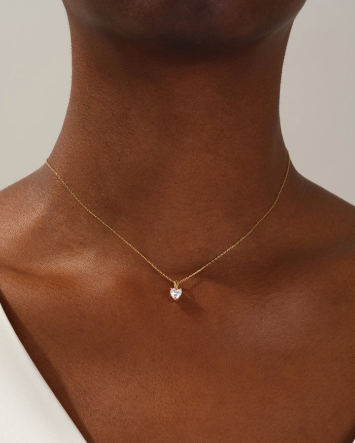 Heart Cut Solitaire Moissanite Pendant Necklace image 2