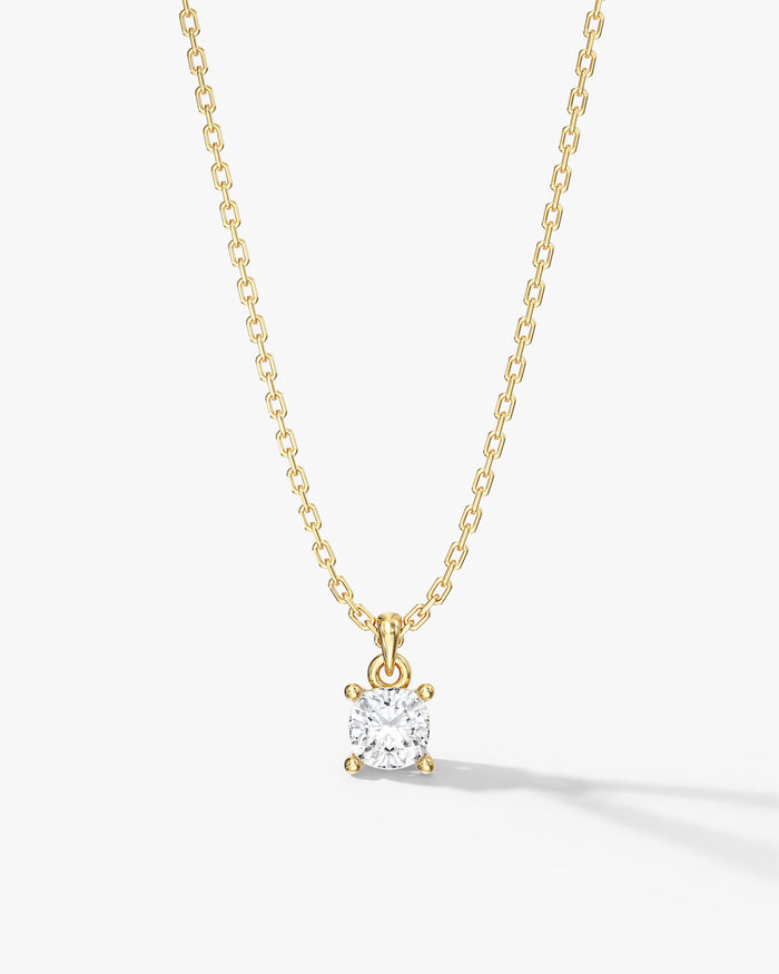 Cushion Cut Solitaire Moissanite Pendant Necklace image 1