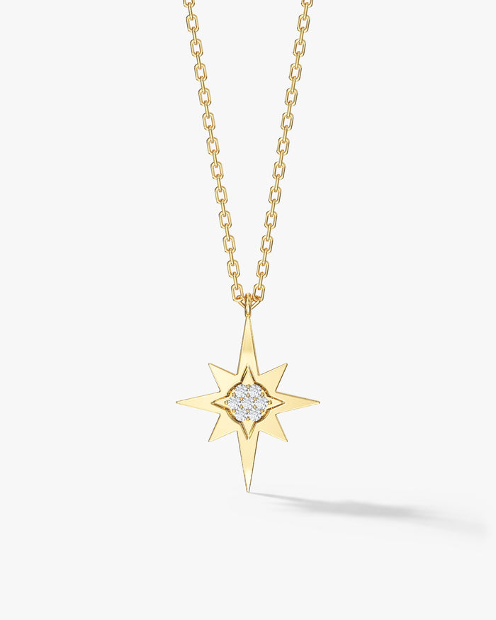 North Star Moissanite Pendant Necklace image 1